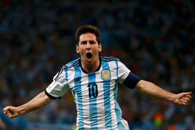 Argentina's Lionel Messi celebrates scoring a goal during the 2014 World Cup Group F soccer match against Bosnia and Herzegovina at the Maracana stadium in Rio de Janeiro
