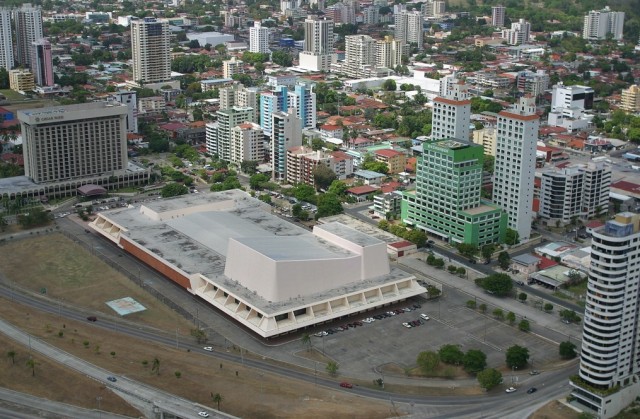 Vista aérea del Centro de Convenciones Atlapa, en Ciudad de Panamá.