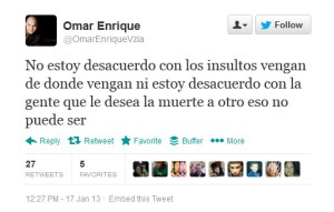 El enredado tweet de Omar Enrique (está o no está)