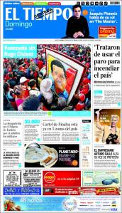 Chávez es portada de los medios colombianos (Imágenes)