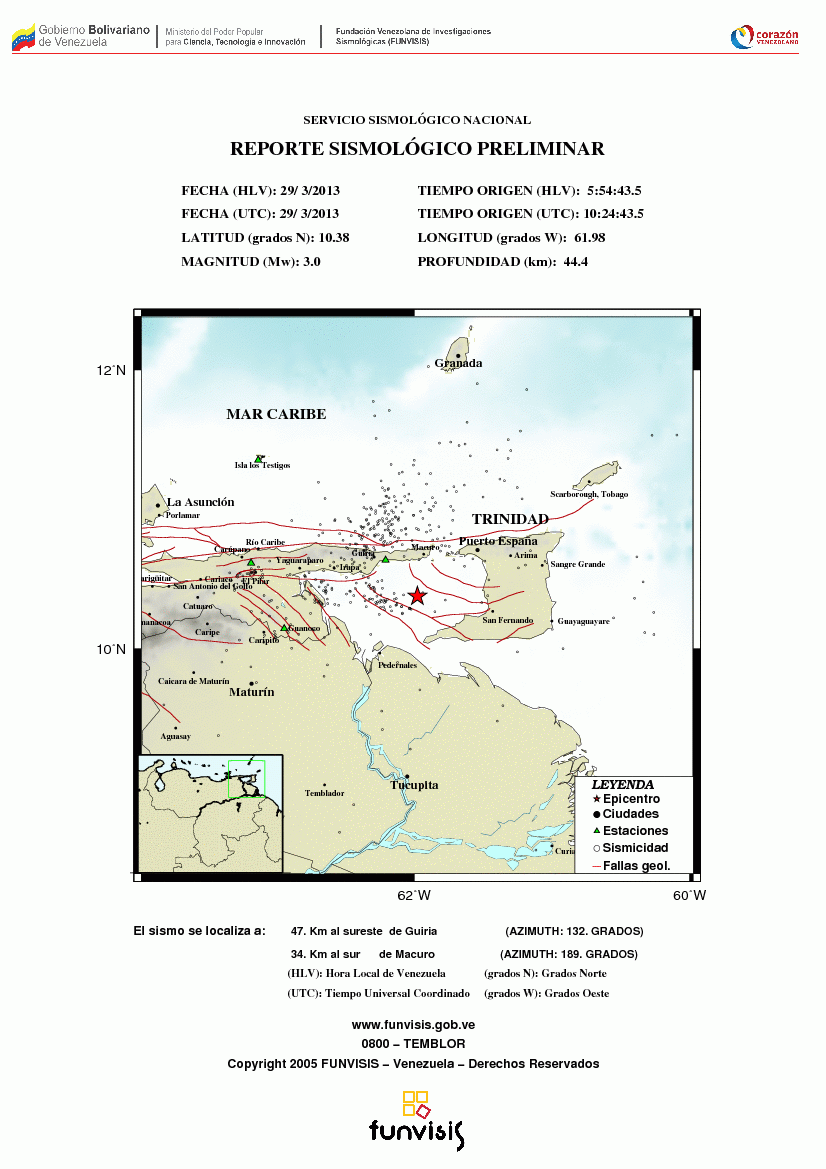 Tembló en Güiria y Trujillo