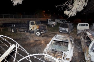 Quemaron siete vehículos de la ONU en Jerusalén