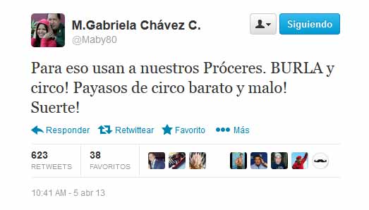 Para María Gabriela Chávez los humoristas que no apoyan al Gobierno son “payasos”