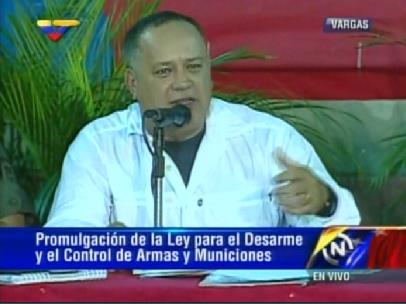 Según Cabello, las armas que se recojan serán destruidas