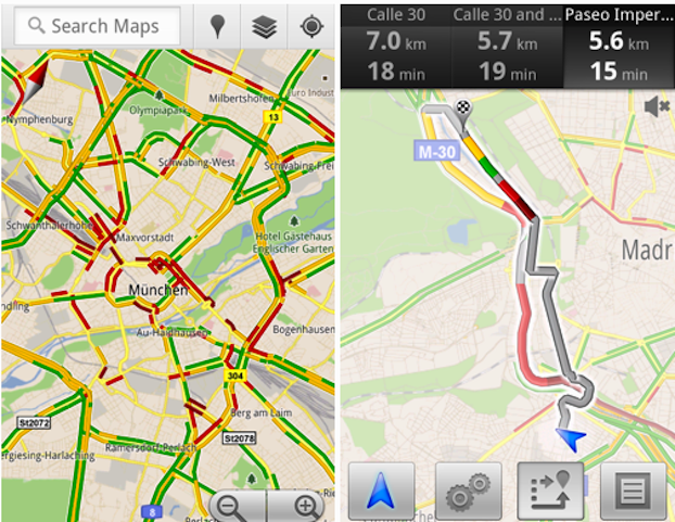 Google Maps añade la información del tráfico a tiempo real