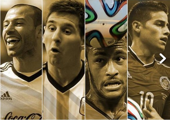 Messi, Neymar y James compiten por el Balón de Oro del Mundial