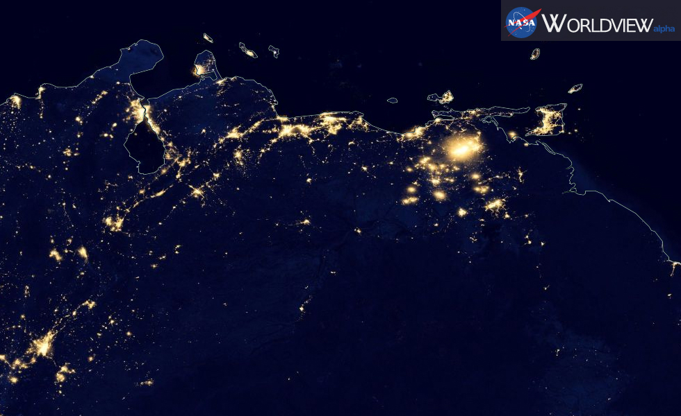 Venezuela de noche, vista desde un satélite de la NASA ( fotos )