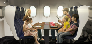 Aerolínea planea cambiar la forma de viajar… con mesas familiares y “cápsulas para parejas”