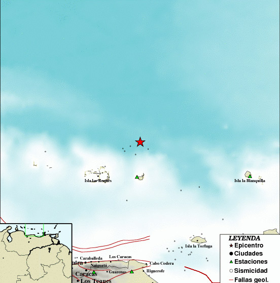 Sismo de magnitud 3 en Los Roques