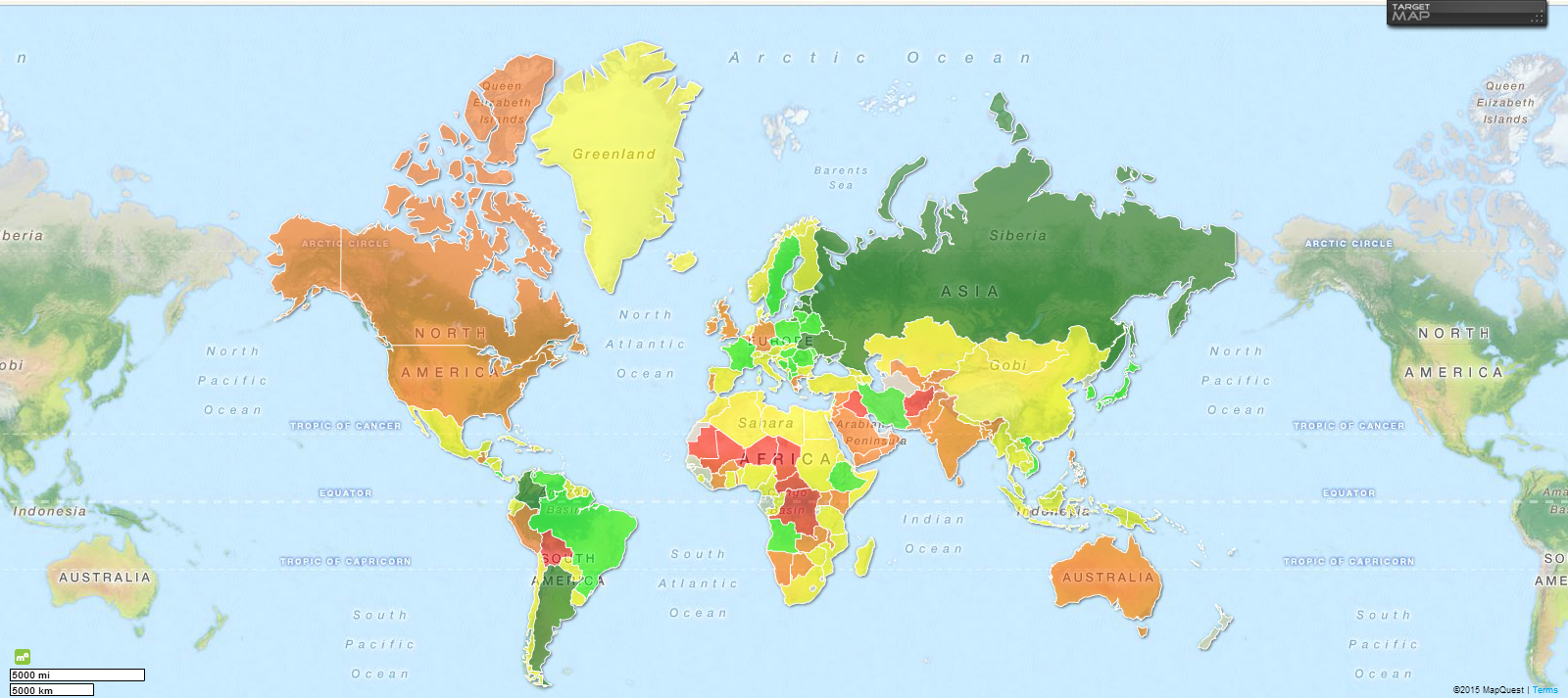 Mapa de las mujeres más atractivas del mundo