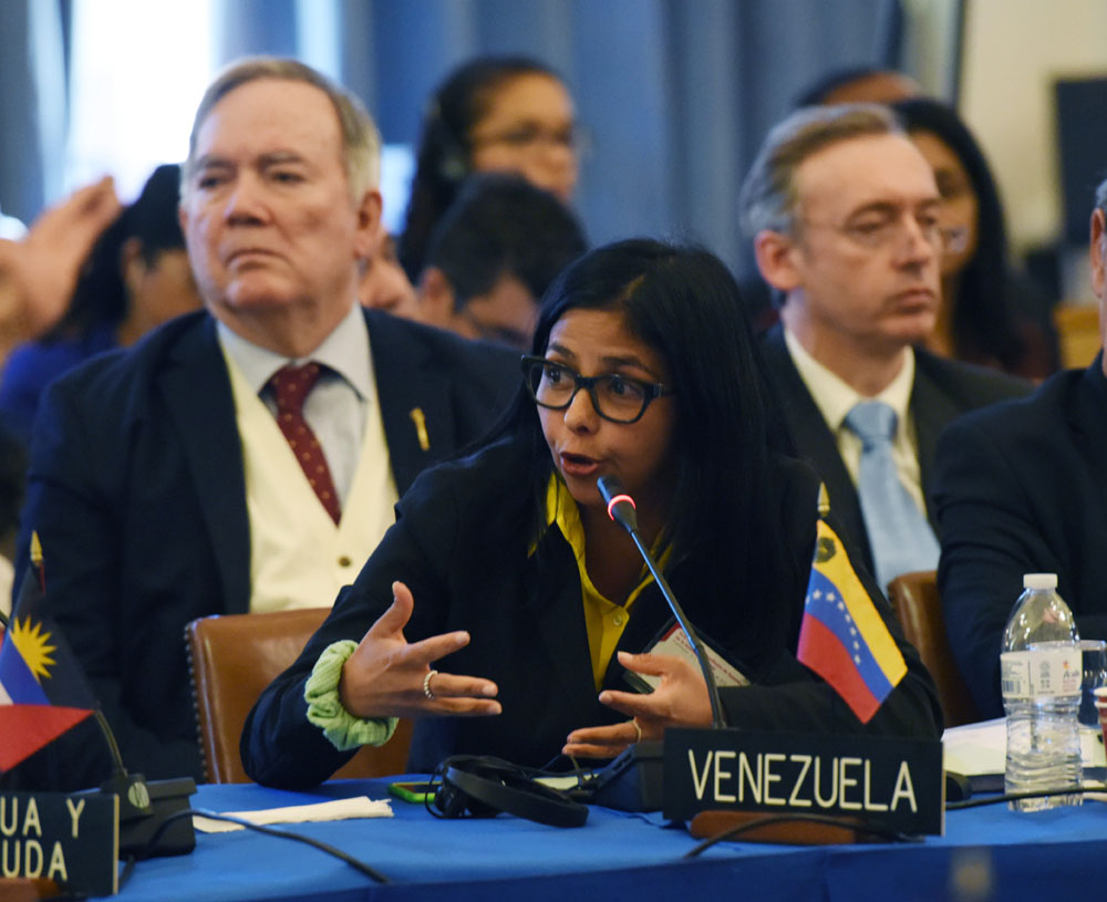 Canciller Rodríguez denunció en la OEA bloqueo de fondos de misiones diplomáticas (Videos)