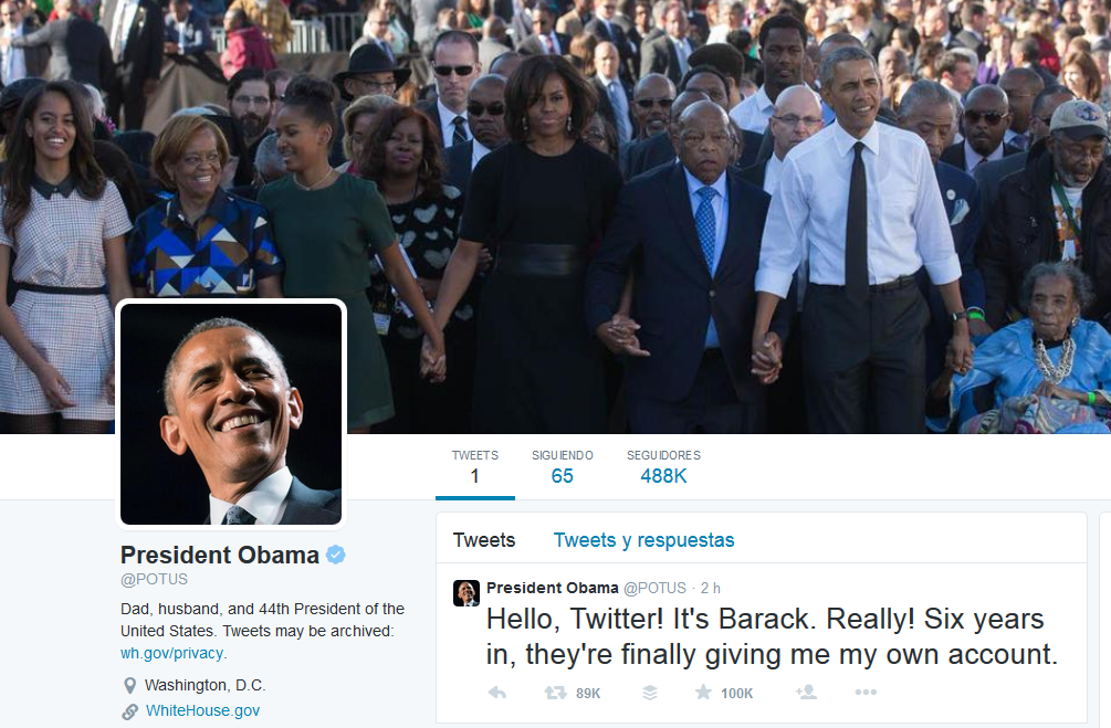 Obama estrena cuenta personal en Twitter