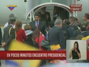 Maduro llegó a Quito para reunirse con Juan Manuel Santos