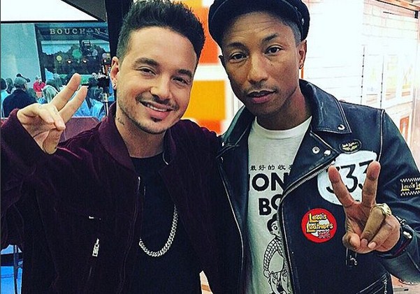 J Balvin de lo más “happy” con Pharrell Williams ¿Vendrá un dueto? (Video + Fotos)