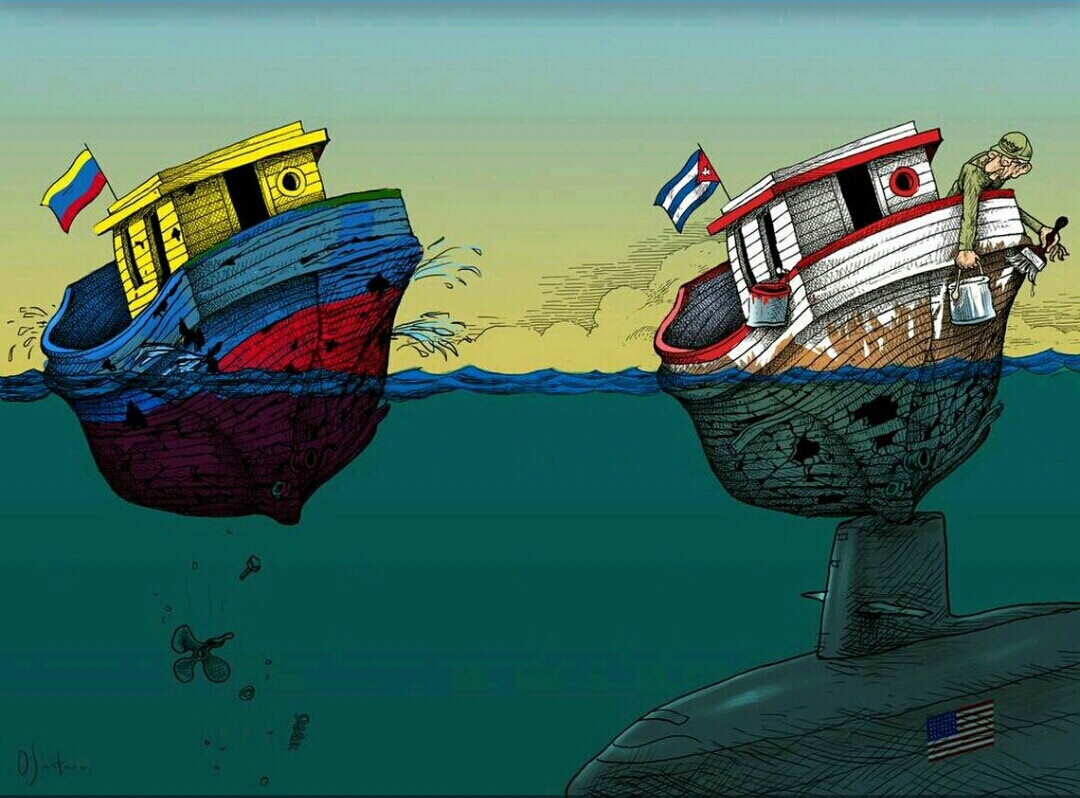 Venezuela y Cuba en una certera caricatura de Omar Santana