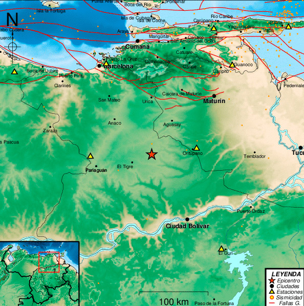 Sismo de 2.8 se registró en El Tigre