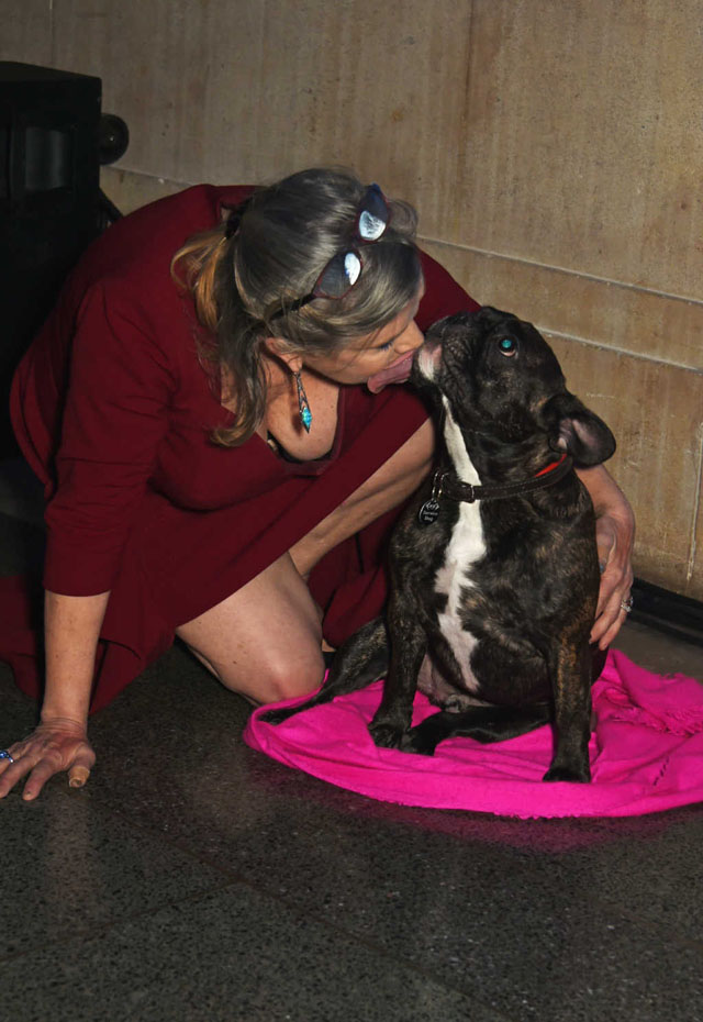 ¡OK NO!: El picón y escote desparramao de la “Princesa Leia” besando en la lengua a un perro feo