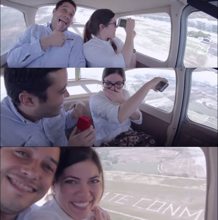 Este venezolano hace lo “imposible” para pedirle matrimonio a su novia desde las alturas ¡Romántico criollo!