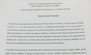 La resolución sobre Venezuela de la Internacional Socialista (documento)
