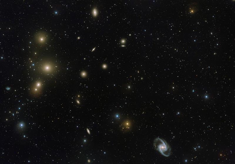El ESO capta una nueva imagen inédita del cúmulo Fornax