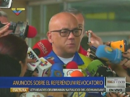 Jorge Rodríguez solicita al CNE anular inscripción de la MUD (Video)
