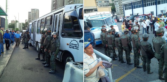 GNB impide que manifestantes suban a los autobuses para asistir a la marcha este 1S