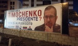 La polémica valla en Colombia sobre Timochenko que alude a Venezuela