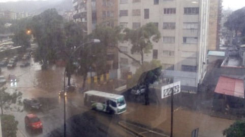 ¡Es un río! Así está la Av. San Martín tras fuerte lluvia (FOTOS)