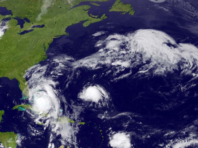 Hurricane Matthew is seen approaching the East Coast of the United States in this image from NOAA's GOES-East satellite taken October 6, 2016. NOAA/Handout via REUTERS THIS IMAGE HAS BEEN SUPPLIED BY A THIRD PARTY. IT IS DISTRIBUTED, EXACTLY AS RECEIVED BY REUTERS, AS A SERVICE TO CLIENTS. FOR EDITORIAL USE ONLY. NOT FOR SALE FOR MARKETING OR ADVERTISING CAMPAIGNS