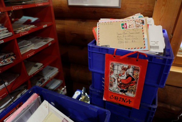 Letters from around the world are stored at the Santa Claus' Post Office in the Arctic Circle near Rovaniemi, Finland December 15, 2016. REUTERS/Pawel Kopczynski SEARCH "KOPCZYNSKI SANTA" FOR THIS STORY. SEARCH "THE WIDER IMAGE" FOR ALL STORIES