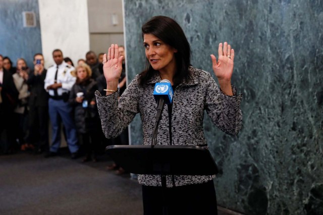  La embajadora de EEUU en la Onu, Nikki Haley (Foto REUTERS/Mike Segar)