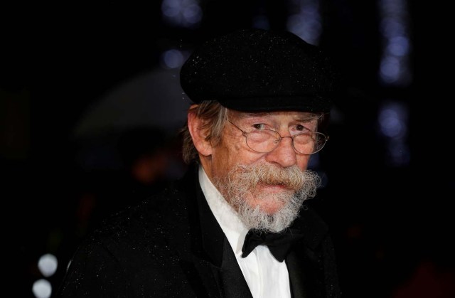 FILE PHOTO: Actor John Hurt arrives for the European premiere of the film "The Imitation Game" at the BFI opening night gala at Leicester Square in London October 8, 2014. REUTERS/Suzanne Plunkett/File photo