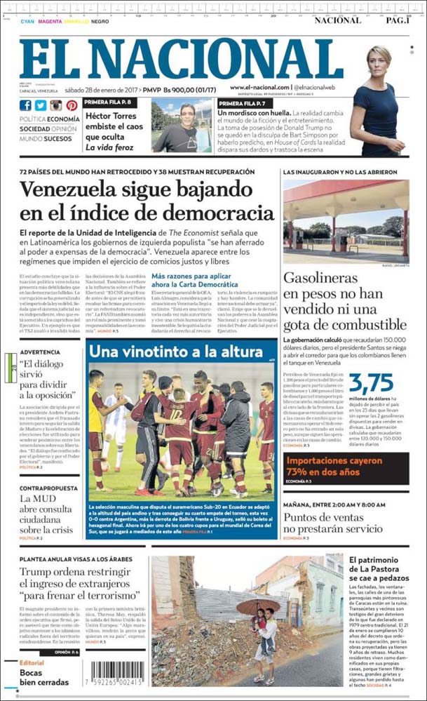 Portadas de este sábado 28 de enero de 2017