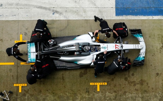 Britain Formula One - F1 - 2017 Mercedes Formula One Car Launch - Silverstone - 23/2/17 Mercedes' Valtteri Bottas during the launch Reuters / Eddie Keogh Livepic EDITORIAL USE ONLY.