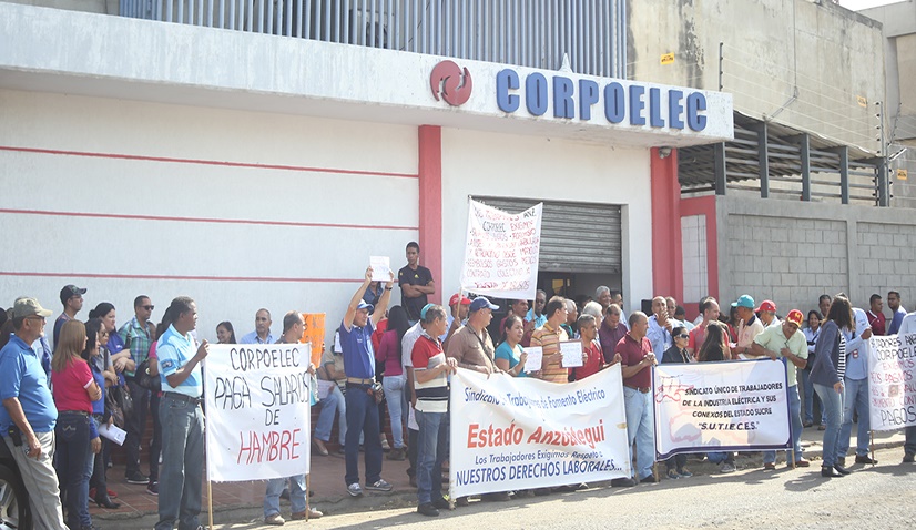 Trabajadores de Corpoelec tomarán las calles de Anzoátegui por salario