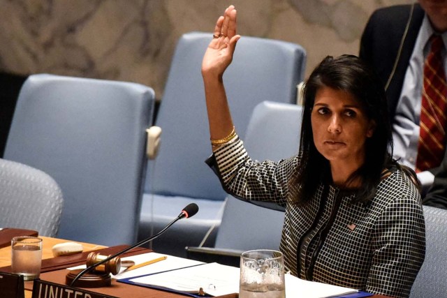 La embajadora de Estados Unidos ante la ONU, Nikki Haley (Foto archivo REUTERS/Stephanie Keith)