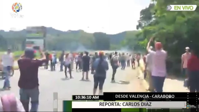 Represión en El Trigal, Valencia. Foto: captura de video vía VPI