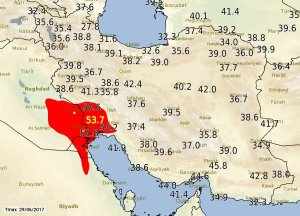 54 grados en Irán: ¿La temperatura más alta jamás registrada?