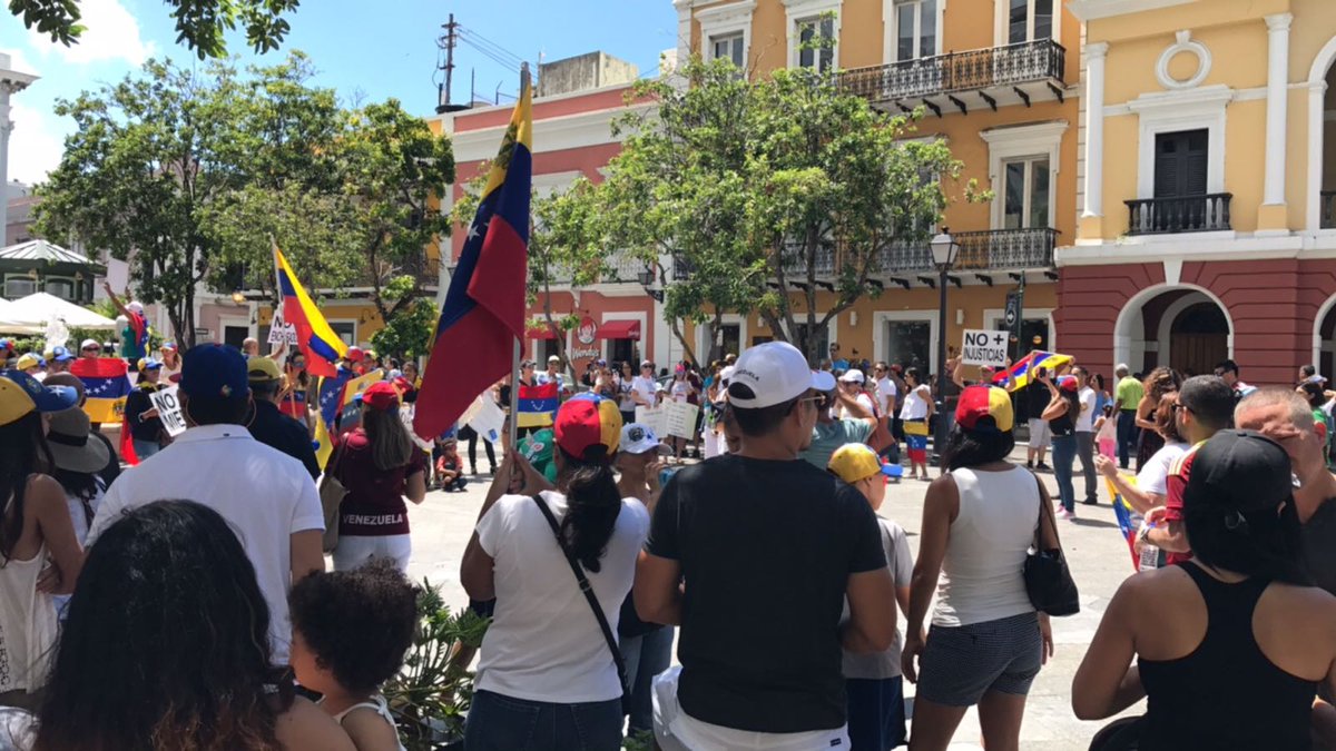 Venezolanos en Puerto Rico protestan ante Asamblea Constitucional cubana (Fotos y Video)