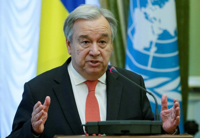 Imagen de archivo del secretario general de la ONU, Antonio Guterres, en una rueda de prensa en Kiev, jul 9, 2017.  REUTERS/Valentyn Ogirenko