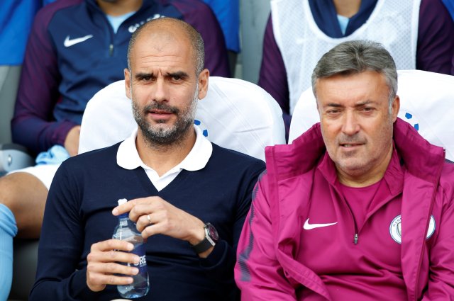 Soccer Football - West Ham United vs Manchester City - Pre Season Friendly - Reykjavik, Iceland - August 4, 2017   Manchester City manager Pep Guardiola (L)    REUTERS/Michaela Rehle