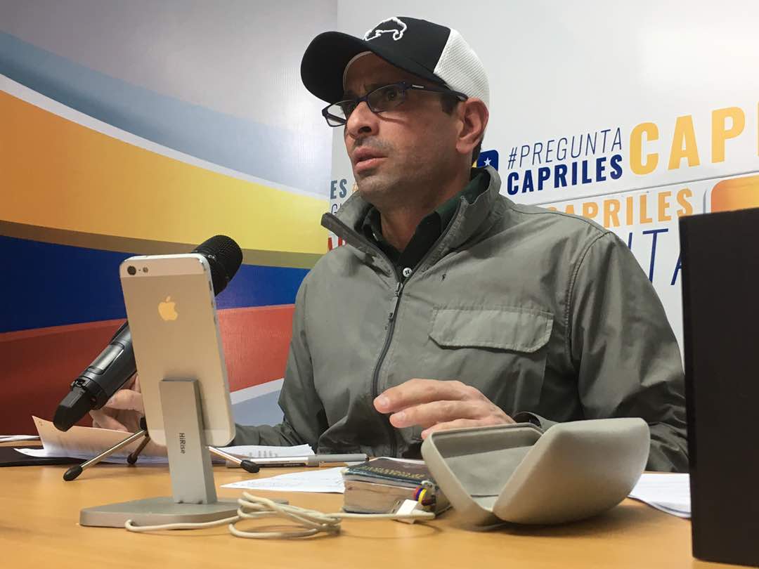Capriles: Prohibición de salida de Tintori busca ocultar verdad de Venezuela
