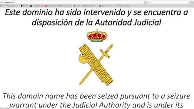 La Guardia Civil bloquea más de 140 webs de apoyo a referéndum catalán
