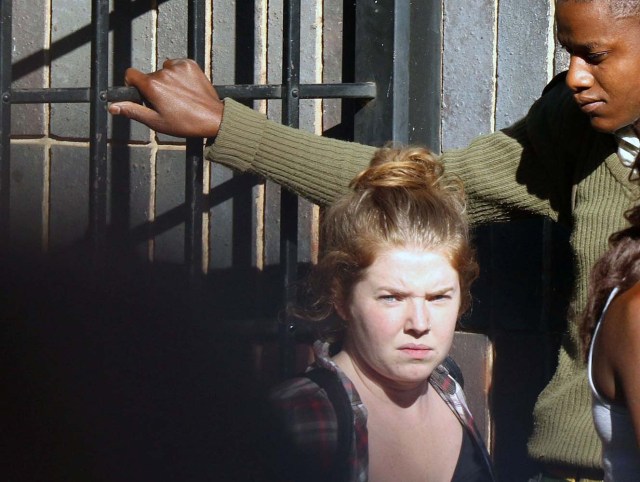 U.S. citizen Martha O'Donovan is led into a remand truck outside court in Harare, Zimbabwe November 4, 2017. REUTERS/Philimon Bulawayo