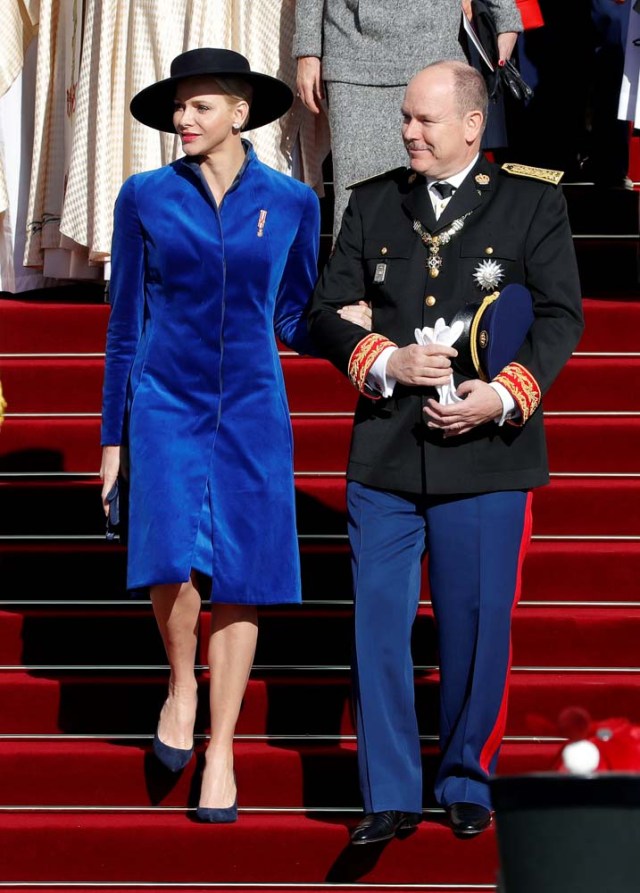 Prince Albert II of Monaco and his wife Princess Charlene leave Monaco's Cathedral during the celebrations marking Monaco's National Day, November 19, 2017. REUTERS/Eric Gaillard