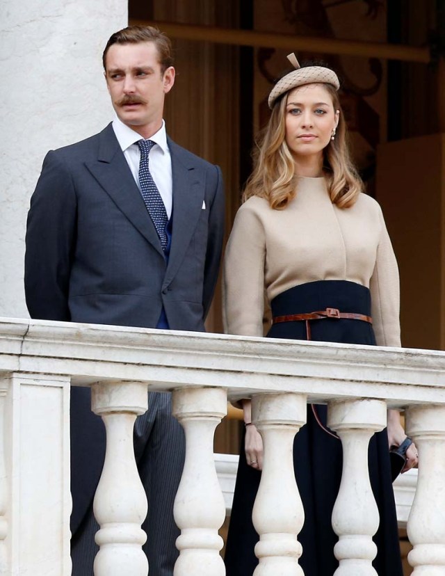 Pierre Casiraghi and his wife Beatrice attend the celebrations marking Monaco's National Day at the Monaco Palace, in Monaco, November 19, 2017. REUTERS/Sebastien Nogier/Pool
