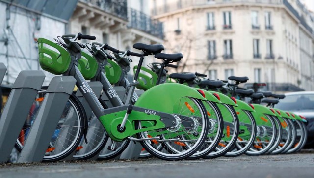 New Velib' Metropole self-service public bikes by the Smovengo are seen at a distribution point in Paris, France January 8, 2018. REUTERS/Gonzalo Fuentes