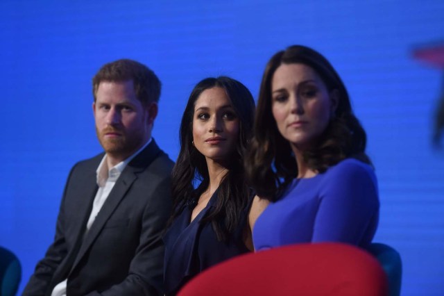 Britain's Prince Harry, his fiancee Meghan Markle and Catherine, Duchess of Cambridge attend the first annual Royal Foundation Forum held at Aviva in London, February 28, 2018 . REUTERS/Chris Jackson/Pool