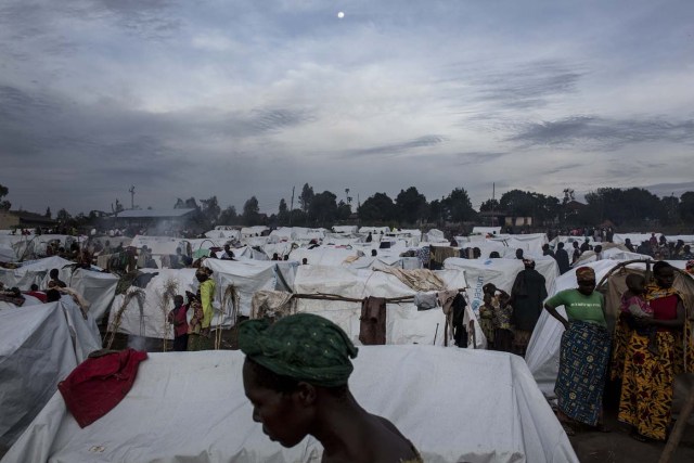 A Internally Displaced Persons (IDP's) Camp is pictured on February 27, 2018 in Bunia. Twenty-three people have been killed in renewed clashes between ethnic groups in the Democratic Republic of Congo's troubled east, according to an official toll Wednesday. / AFP PHOTO / JOHN WESSELS
