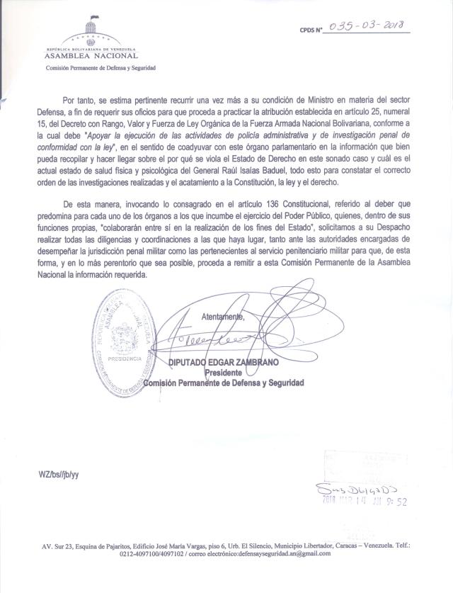 Carta a Min Defensa pag 2